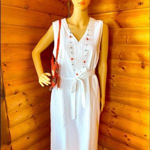 Liz Claiborne sleeveless white spring dress